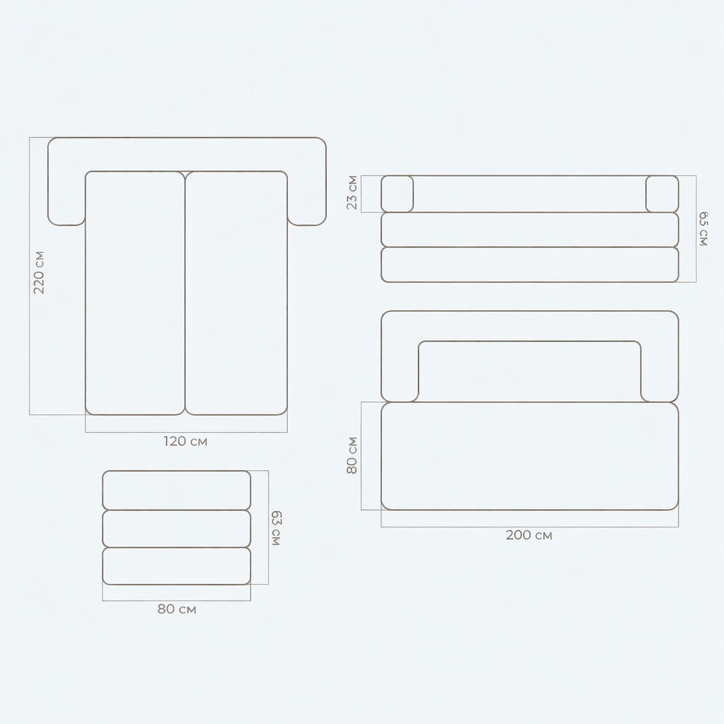 LUVRA Modular Lounge Sofa — High Resilience Foam